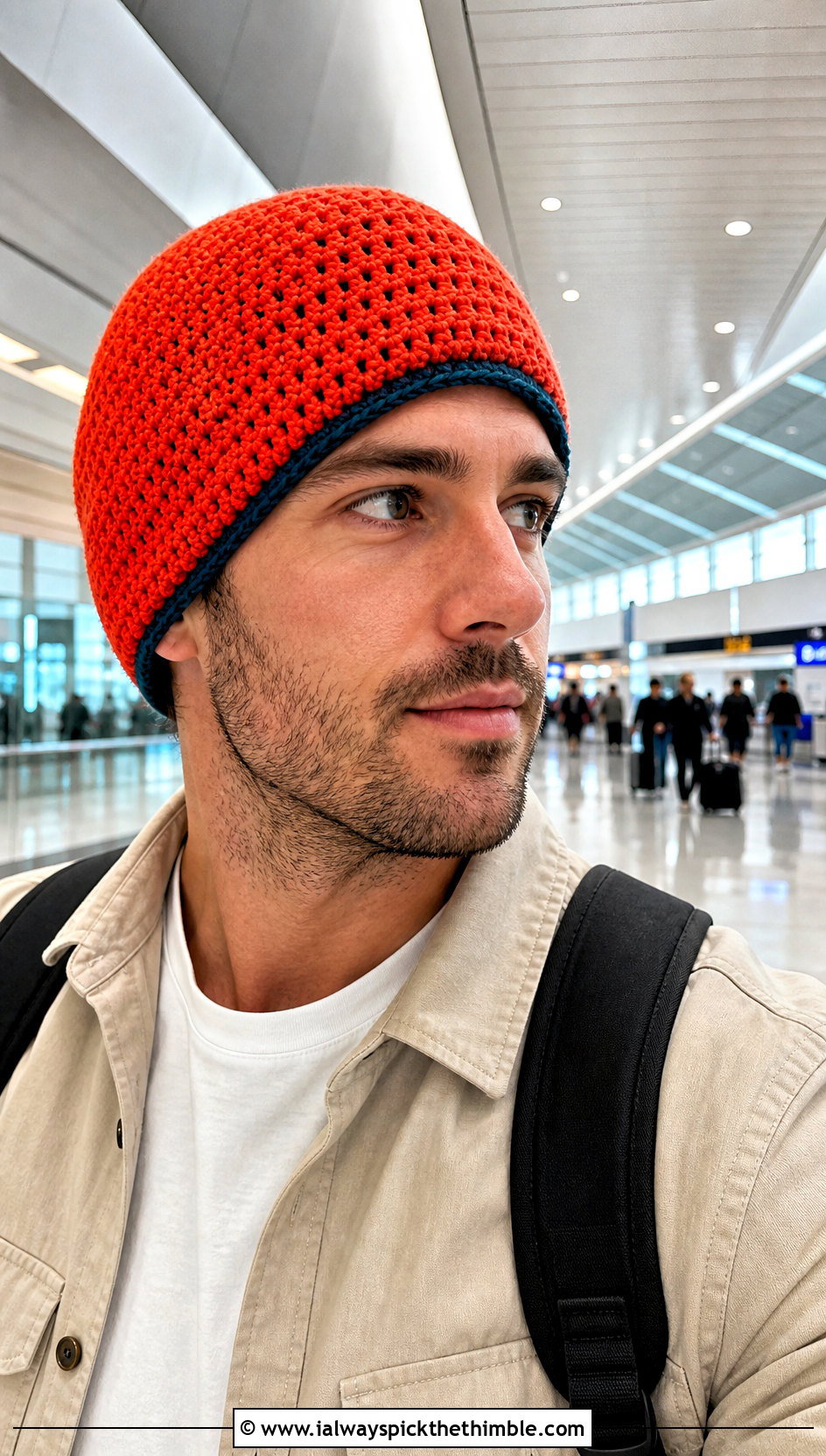 Reversible Crochet Beanie With Travel Outfit - 25 Men Crochet Beanie outfit ideas