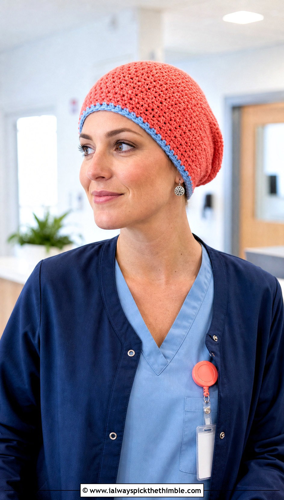 Reversible Crochet Scrub Cap With Two Tone Scrubs - 20 Crochet Scrub Cap outfit ideas