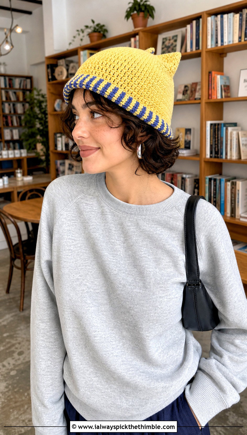 Reversible Finn Hat With Sweatshirt And Maxi Skirt - 25 crochet finn hat outfit ideas