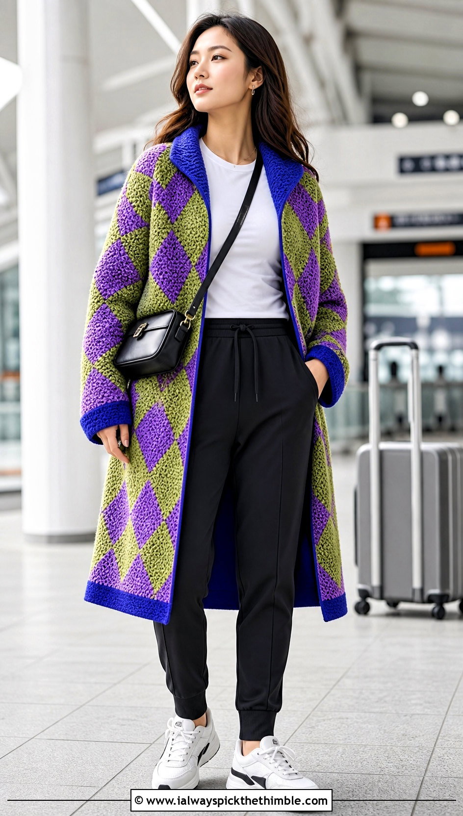 Reversible Howl Crochet Coat With Track Pants - 20 howl crochet coat outfit ideas