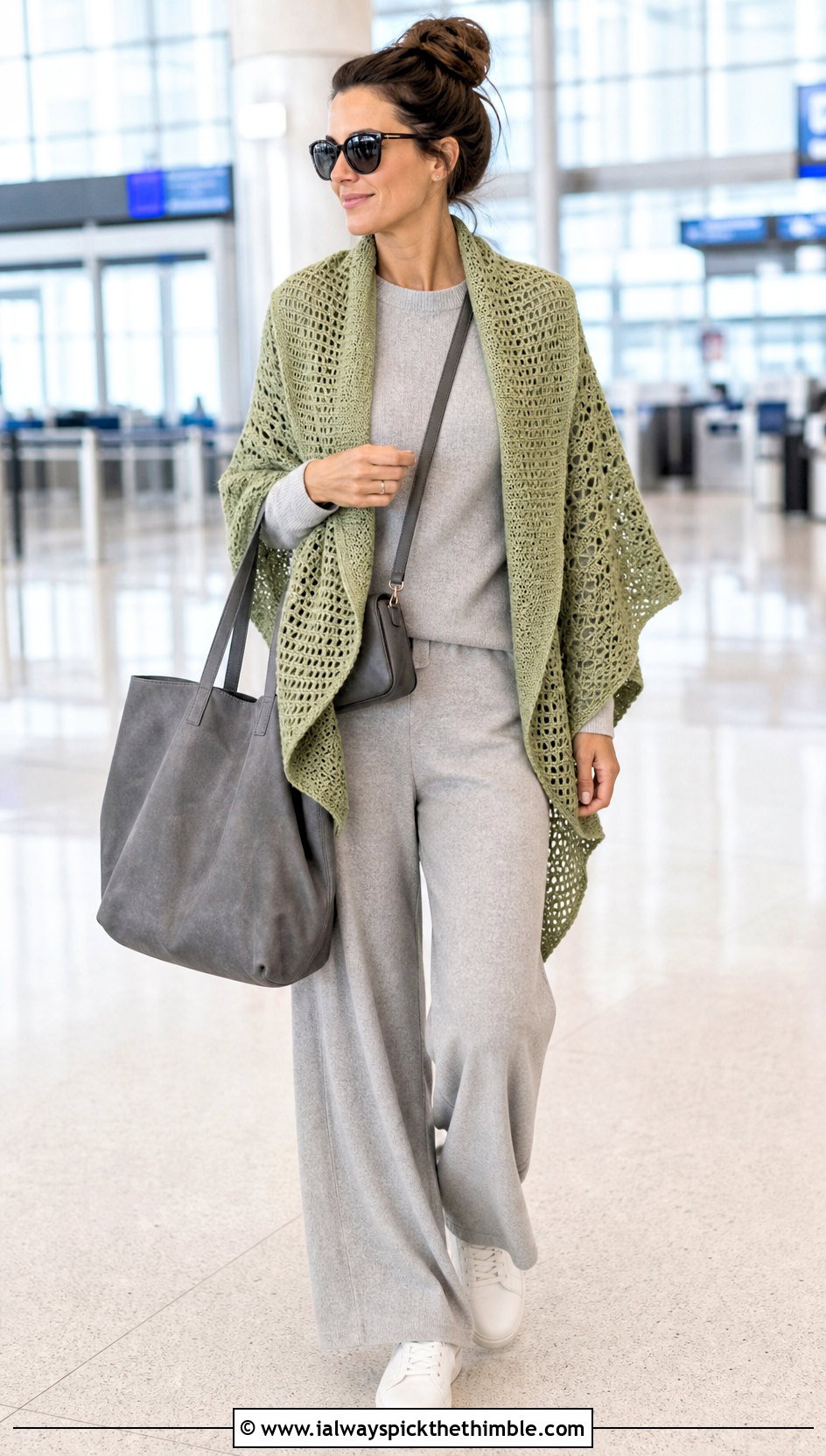 Reversible Katniss Shawl With Airport Knit Set - 20 Crochet Katniss Shawl outfit ideas