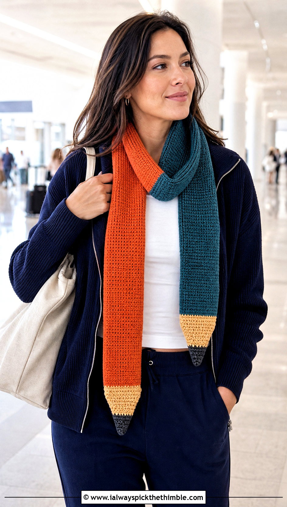 Reversible Pencil Crochet Scarf With Travel Set - 20 Pencil Crochet Scarf outfit ideas