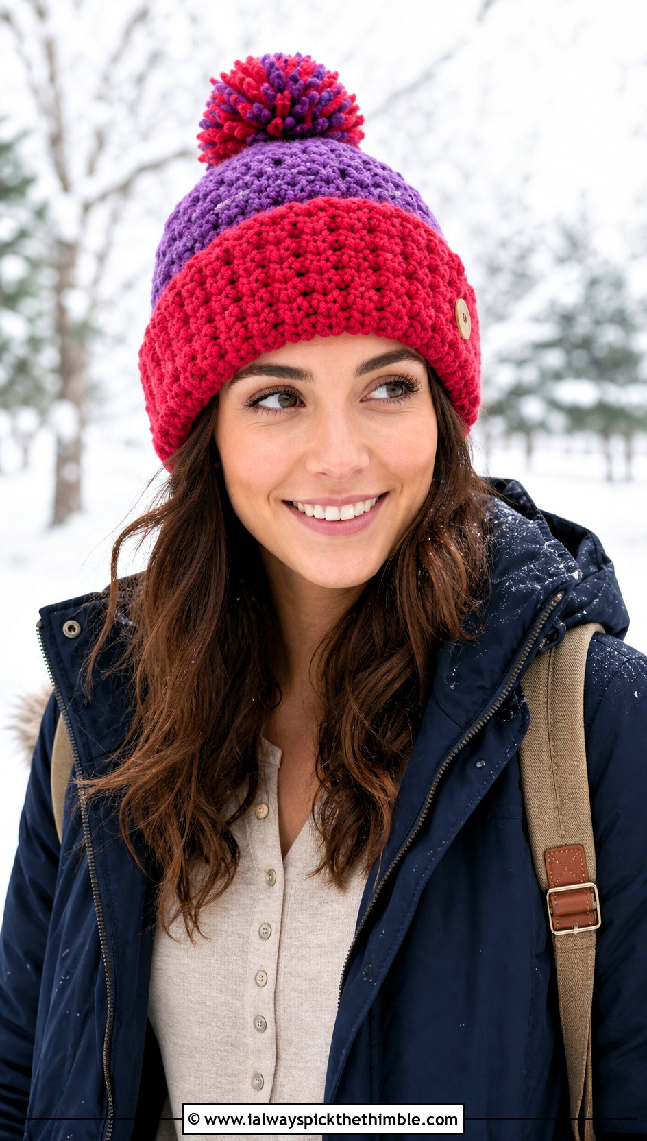 Reversible Pom Pom Crochet Beanie With Parka And Corduroy Pants - 15 Reversible Crochet Beanie outfit ideas