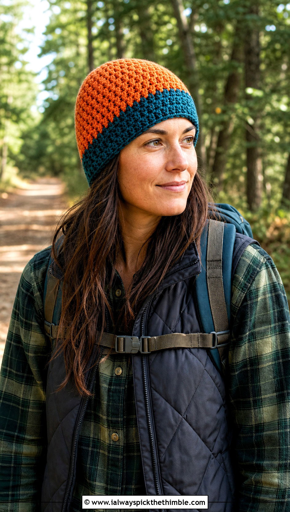 Reversible Thermal Stitch Crochet Beanie With Quilted Vest And Boots - 15 Reversible Crochet Beanie outfit ideas