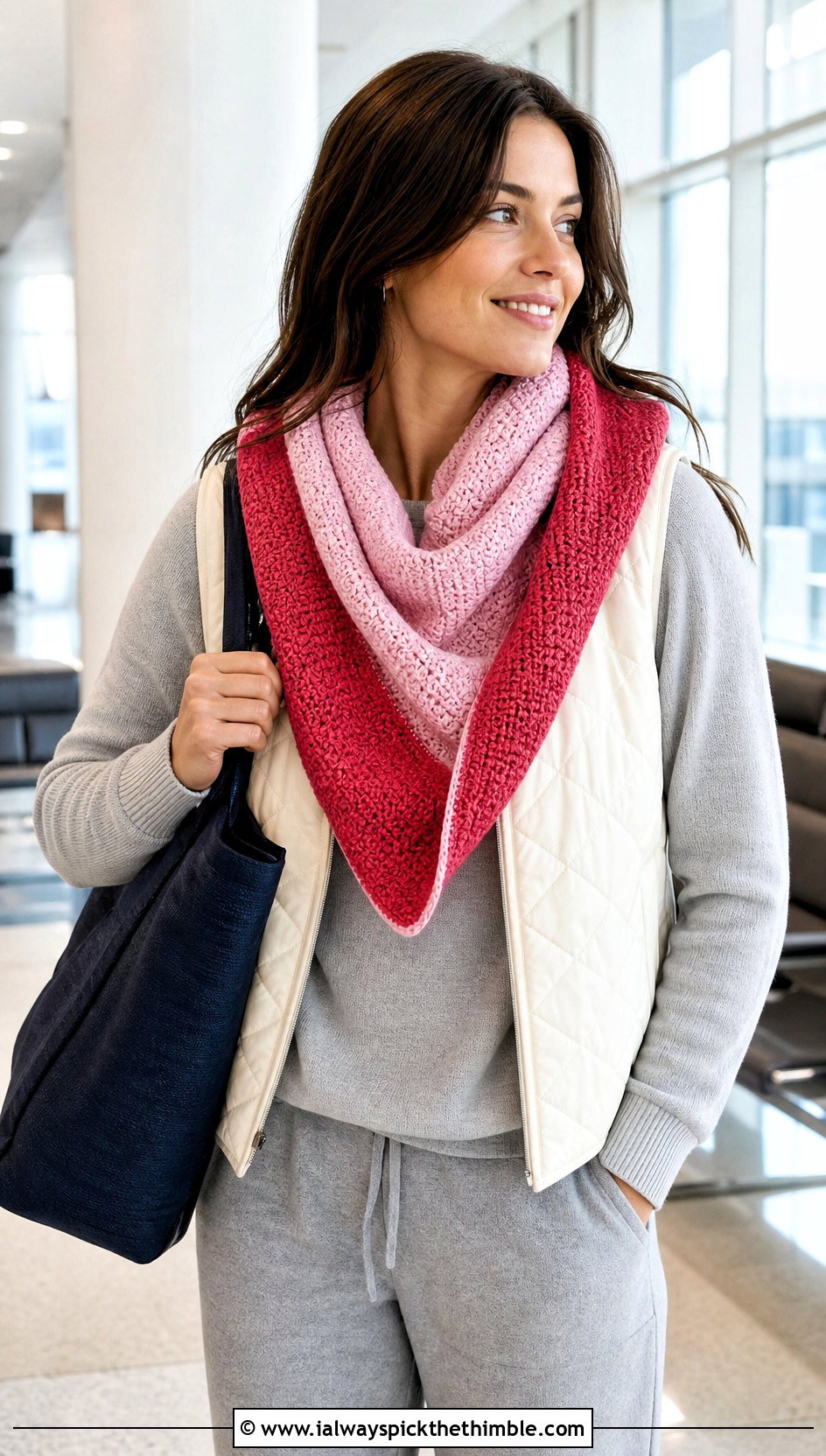 Reversible Tunisian Hooded Cowl With Knit Lounge Set - 15 Tunisian Crochet Hooded Cowl outfit ideas