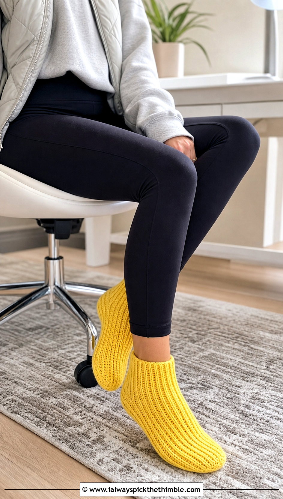 Ribbed Ankle Crochet Bed Socks With Leggings - 25 crochet bed socks outfit ideas