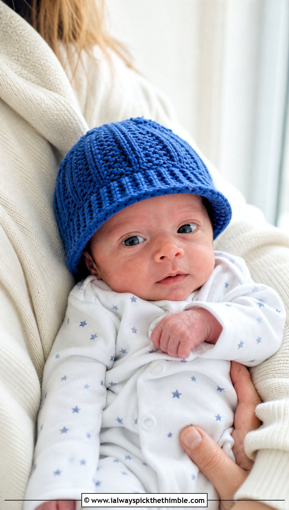 Ribbed Brim Crochet Preemie Hat With Footed Sleeper - 20 crochet premie hats outfit ideas
