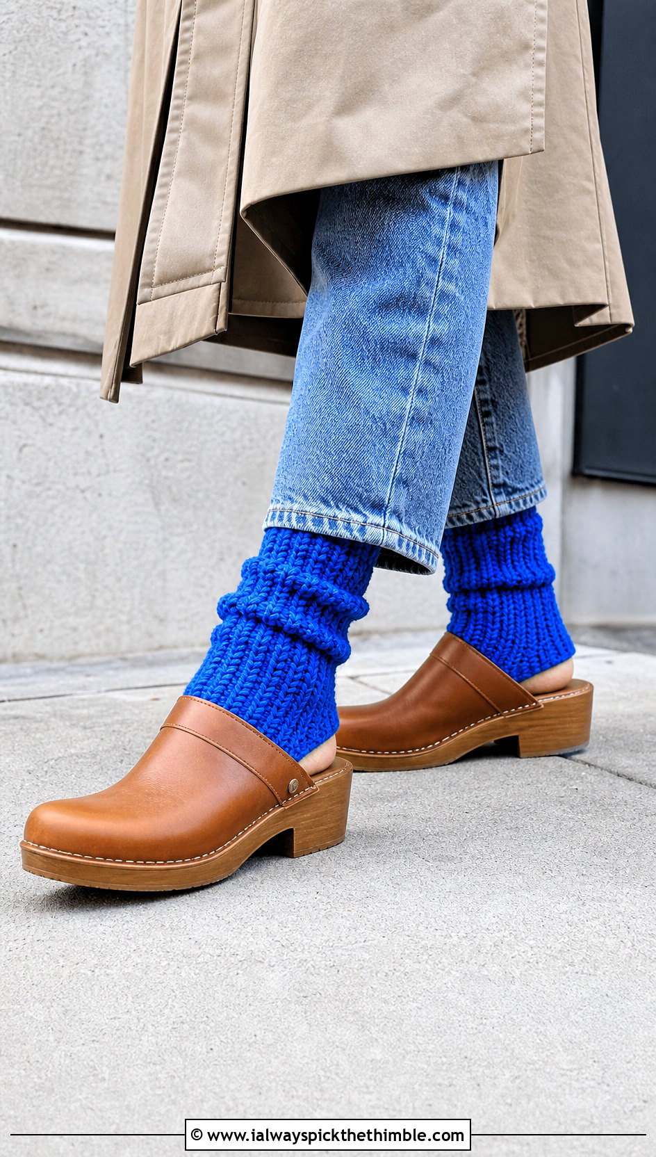 Ribbed Chunky Crochet Crew Socks With Cropped Jeans - 20 Chunky Crochet Socks outfit ideas