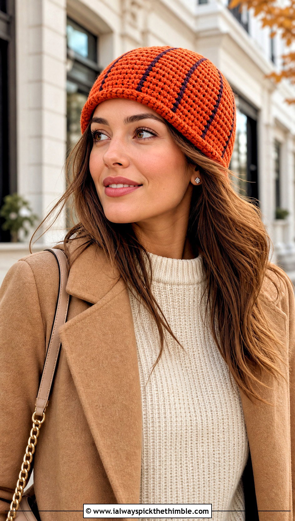 Ribbed Crochet Basketball Hat With Sweater Dress - 20 crochet basketball hat outfit ideas