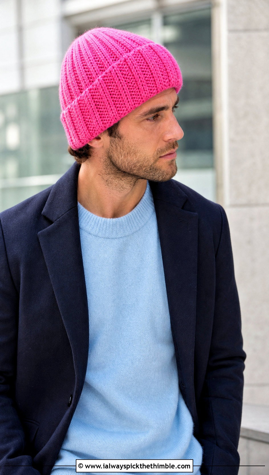Ribbed Crochet Beanie With Blazer And Jeans - 25 mens crochet hats outfit ideas