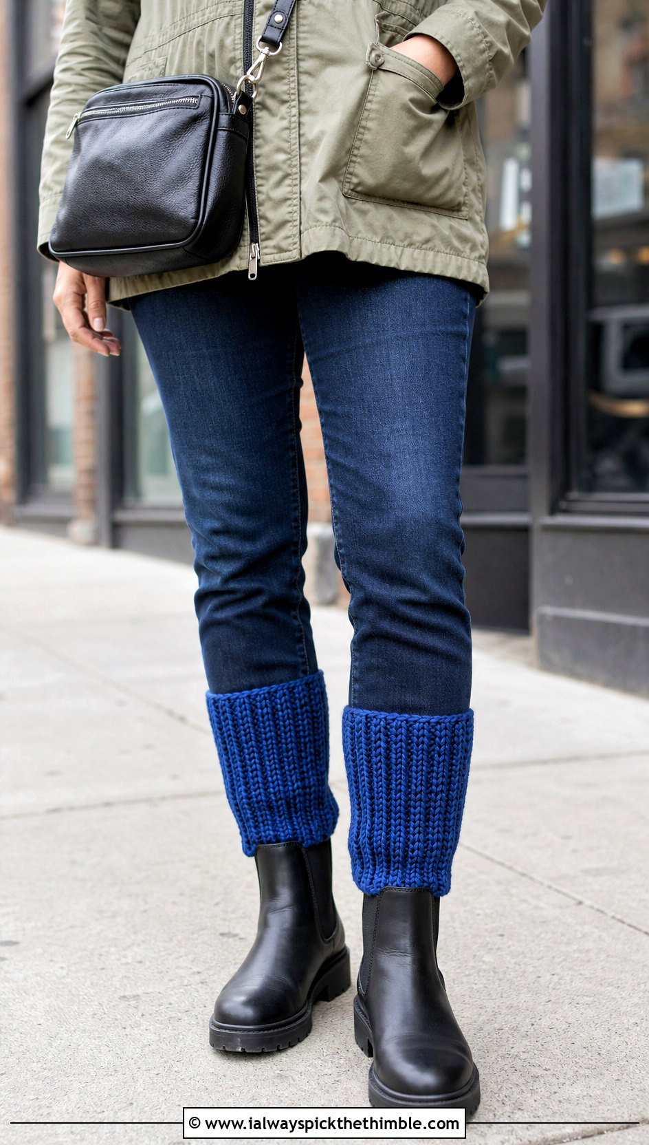 Ribbed Crochet Boot Cuffs With Straight Leg Jeans - 25 crochet boot cuffs outfit ideas