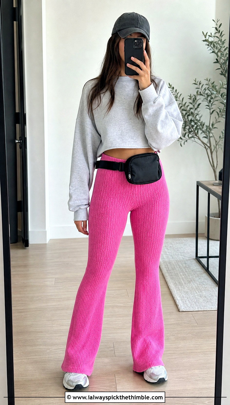 Ribbed Crochet Bootcut Yoga Pants With Sweatshirt And Trainers - 15 Crochet Yoga Pants outfit ideas