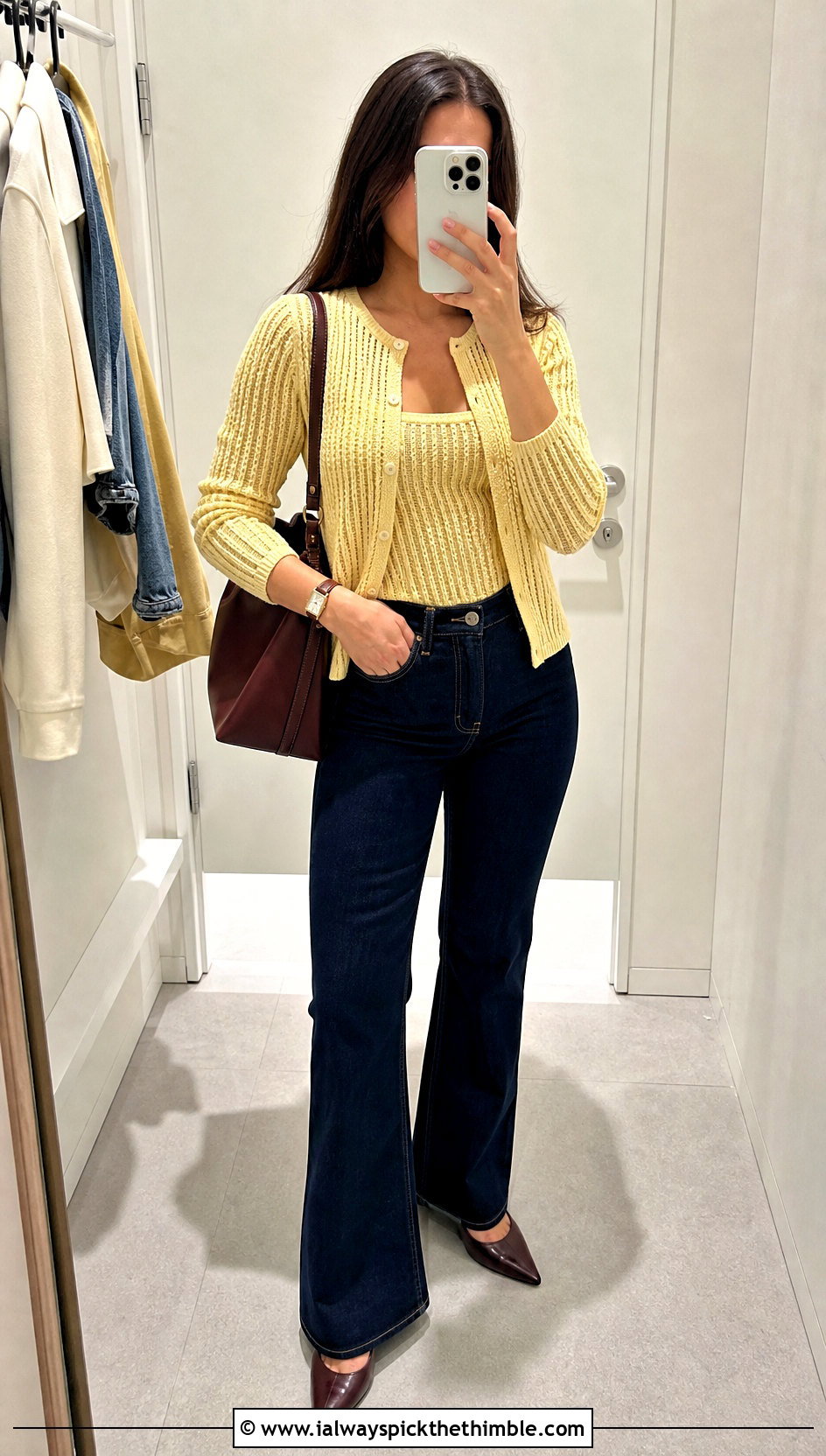 Ribbed Crochet Cardigan With Dark Wash Jeans - 25 crochet cardigan for women outfit ideas