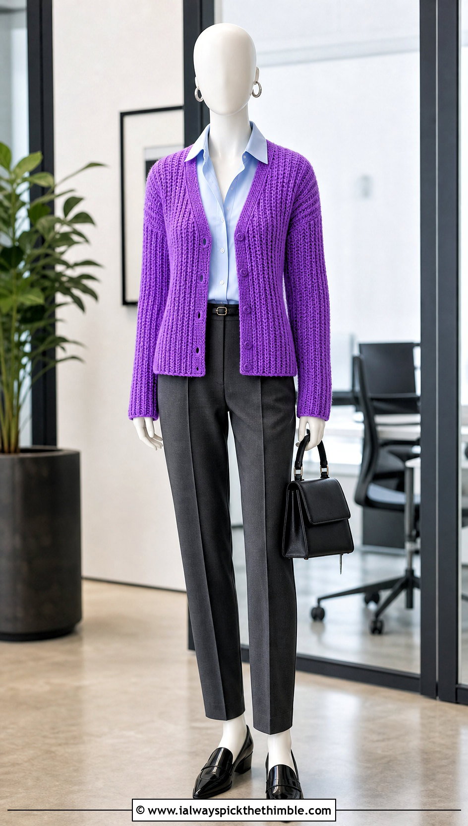 Ribbed Crochet Cardigan With Tailored Trousers - 15 Crochet Cardigan On Mannequin outfit ideas