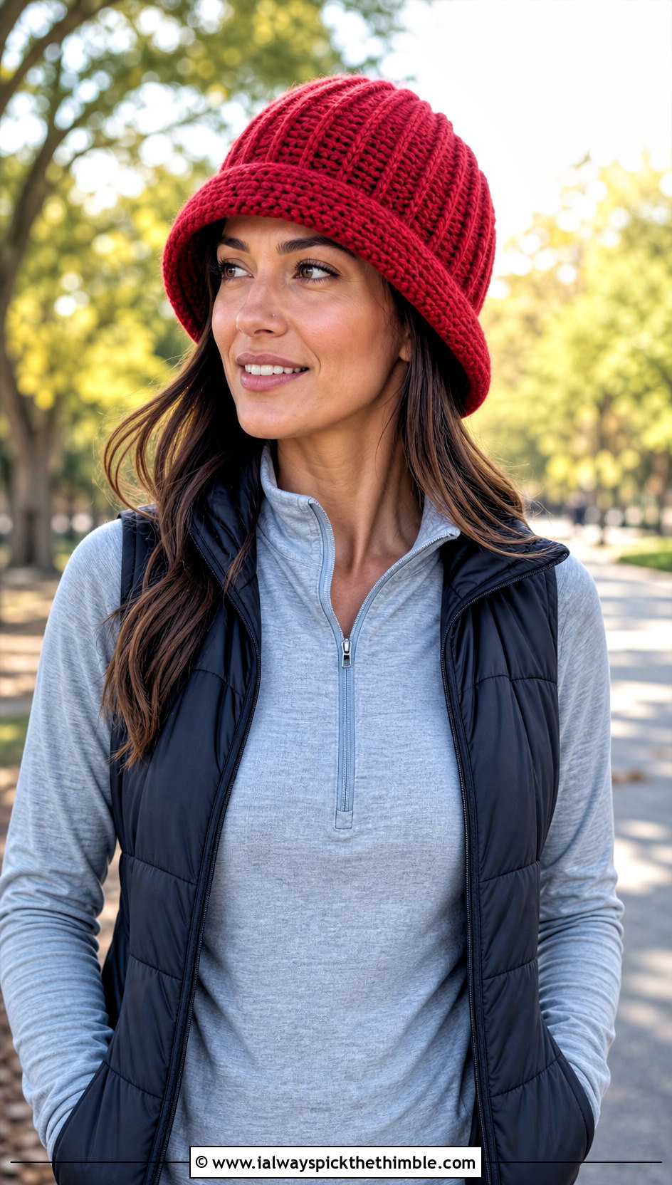Ribbed Crochet Cloche Hat With Half Zip And Leggings - 20 Cloche Crochet Hat outfit ideas
