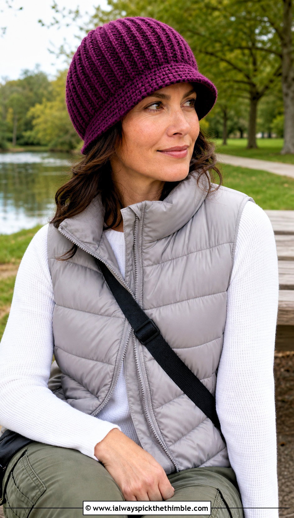 Ribbed Crochet Cloche Hat With Puffer Vest - 20 flapper style crochet cloche hat outfit ideas