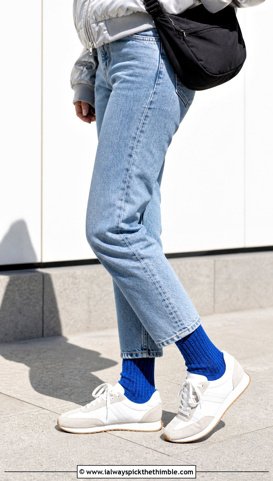 Ribbed Crochet Crew Socks With Jeans And Retro Sneakers - 15 crochet ladies socks outfit ideas