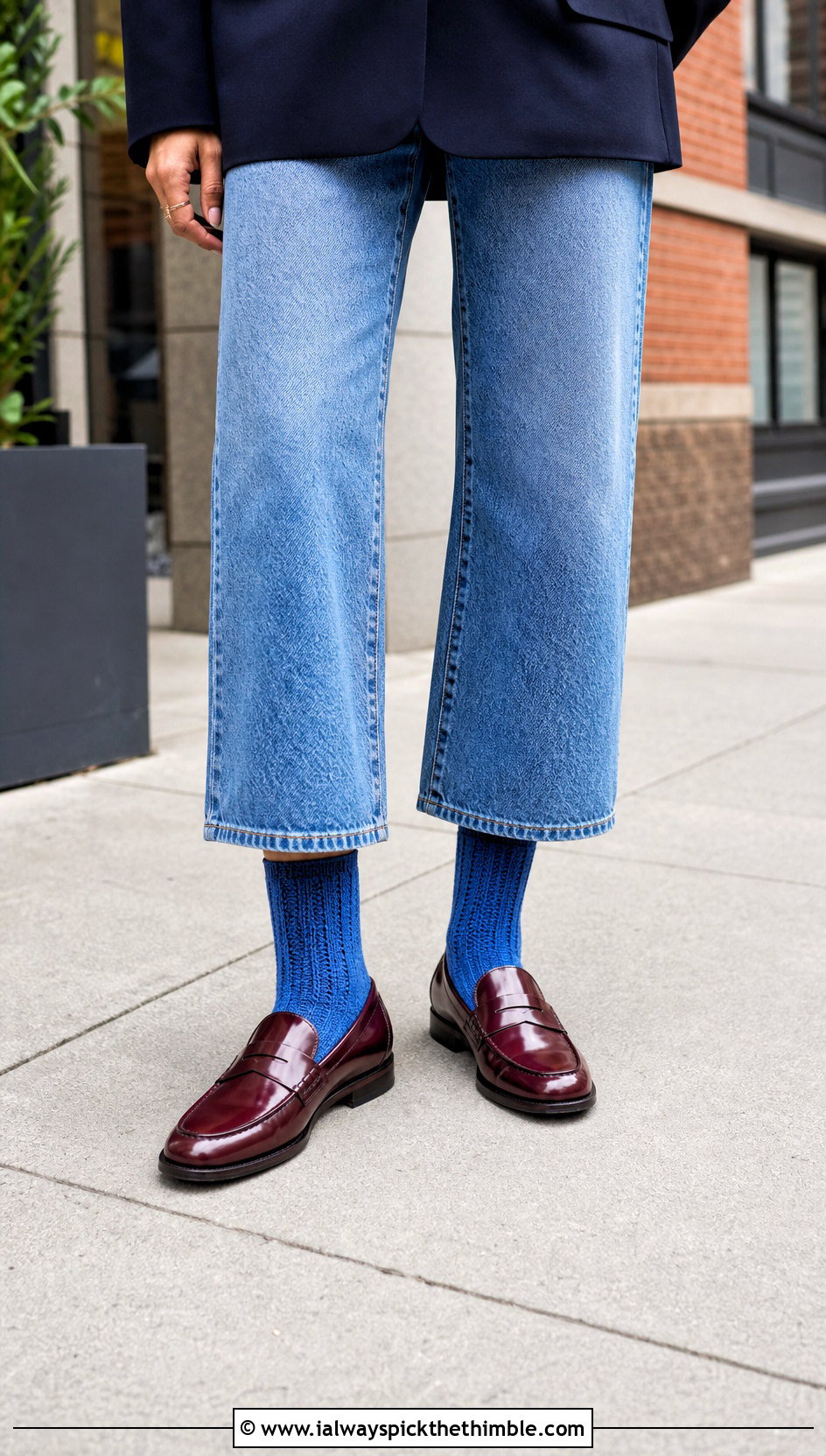 Ribbed Crochet Crew Socks With Loafers - 20 Quick Crochet Socks outfit ideas