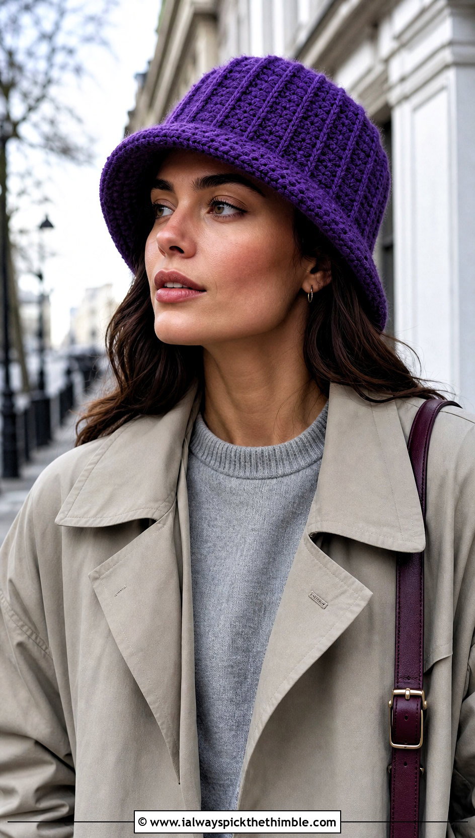 Ribbed Crochet Fisherman Hat With Trench Coat - 25 crochet fisherman hat outfit ideas