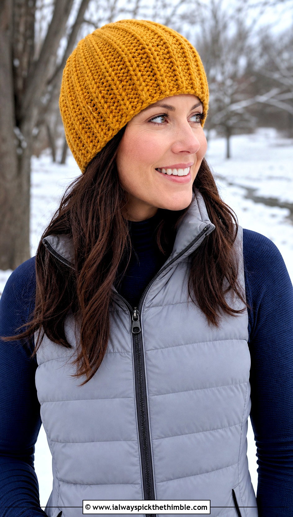 Ribbed Crochet Flapper Hat With Puffer Vest - 20 crochet flapper hat outfit ideas
