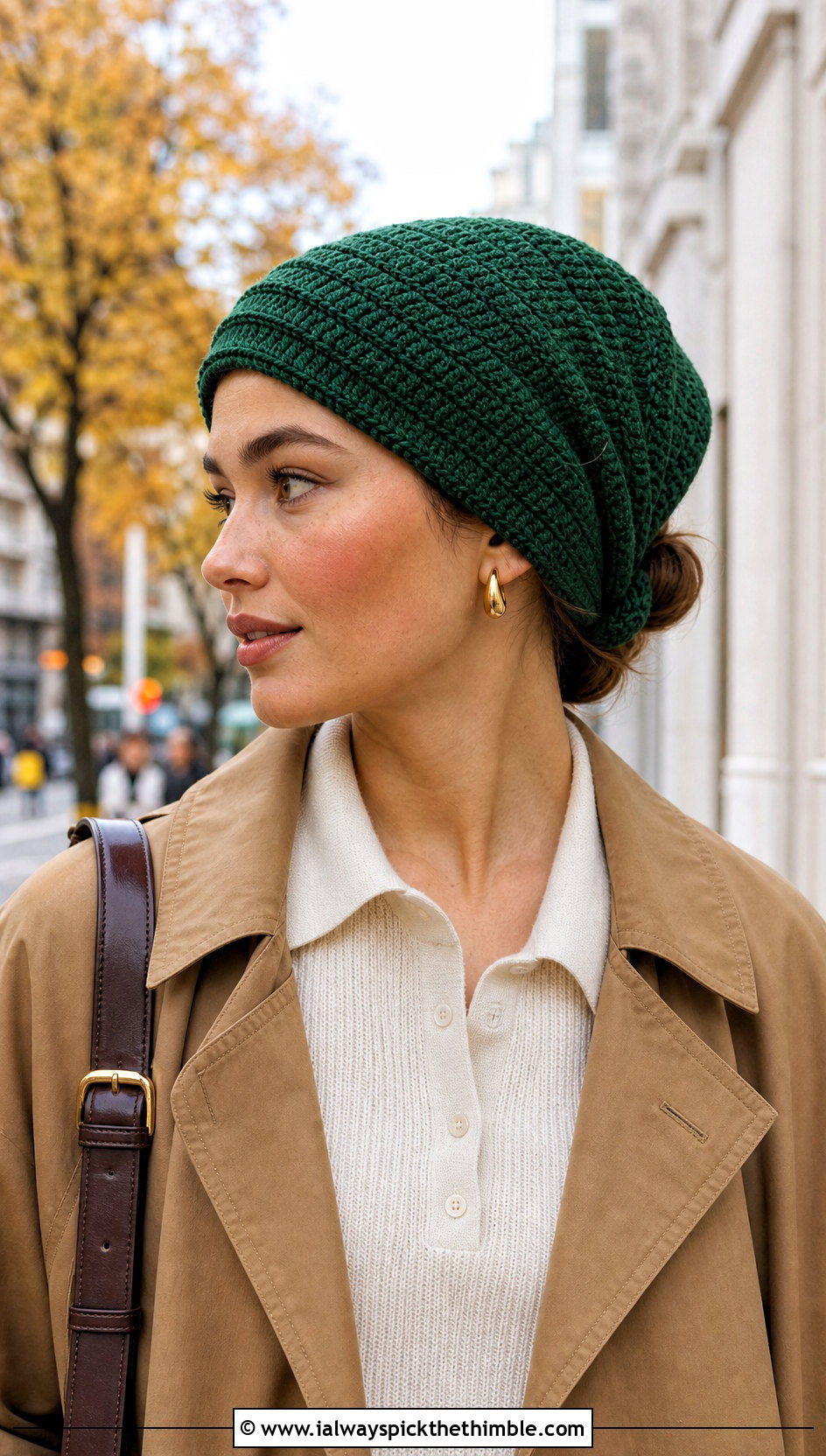 Ribbed Crochet Kerchief With Knit Polo - 20 Crochet Boho Head Scarf outfit ideas