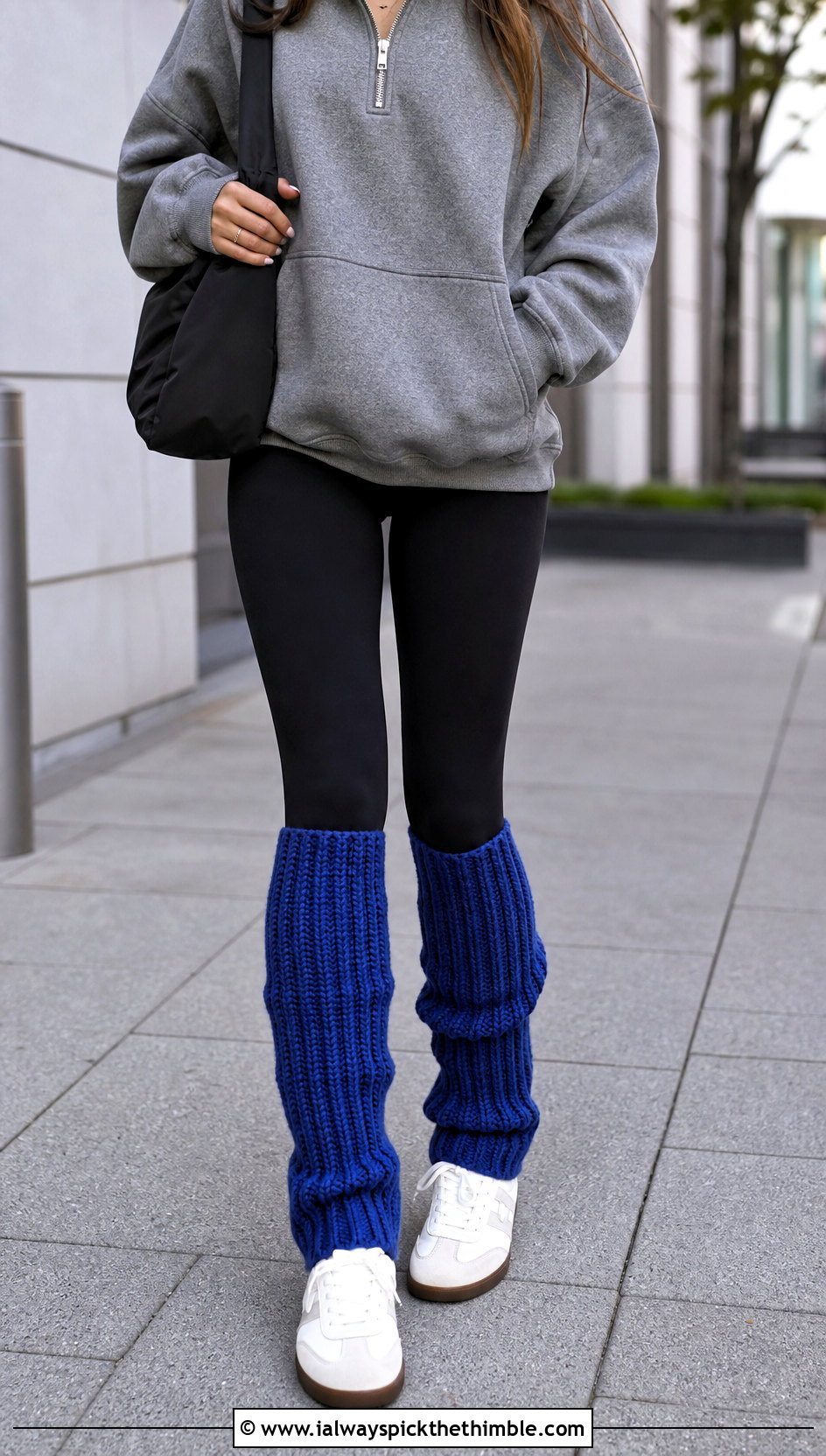 Ribbed Crochet Leg Warmers With Leggings And Sneakers - 25 crochet leg warmer outfit ideas