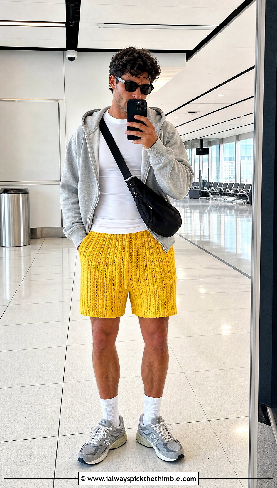 Ribbed Crochet Shorts With Zip Hoodie - 15 crochet shorts men outfit ideas