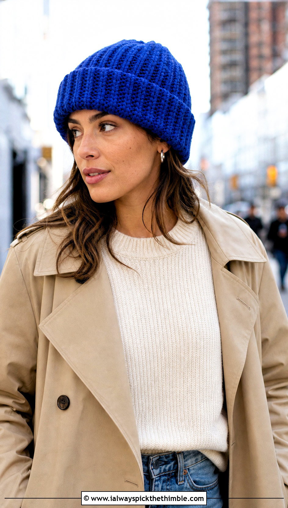 Ribbed Glacier Crochet Beanie With Straight Leg Jeans - 15 Glacier Crochet Beanie outfit ideas