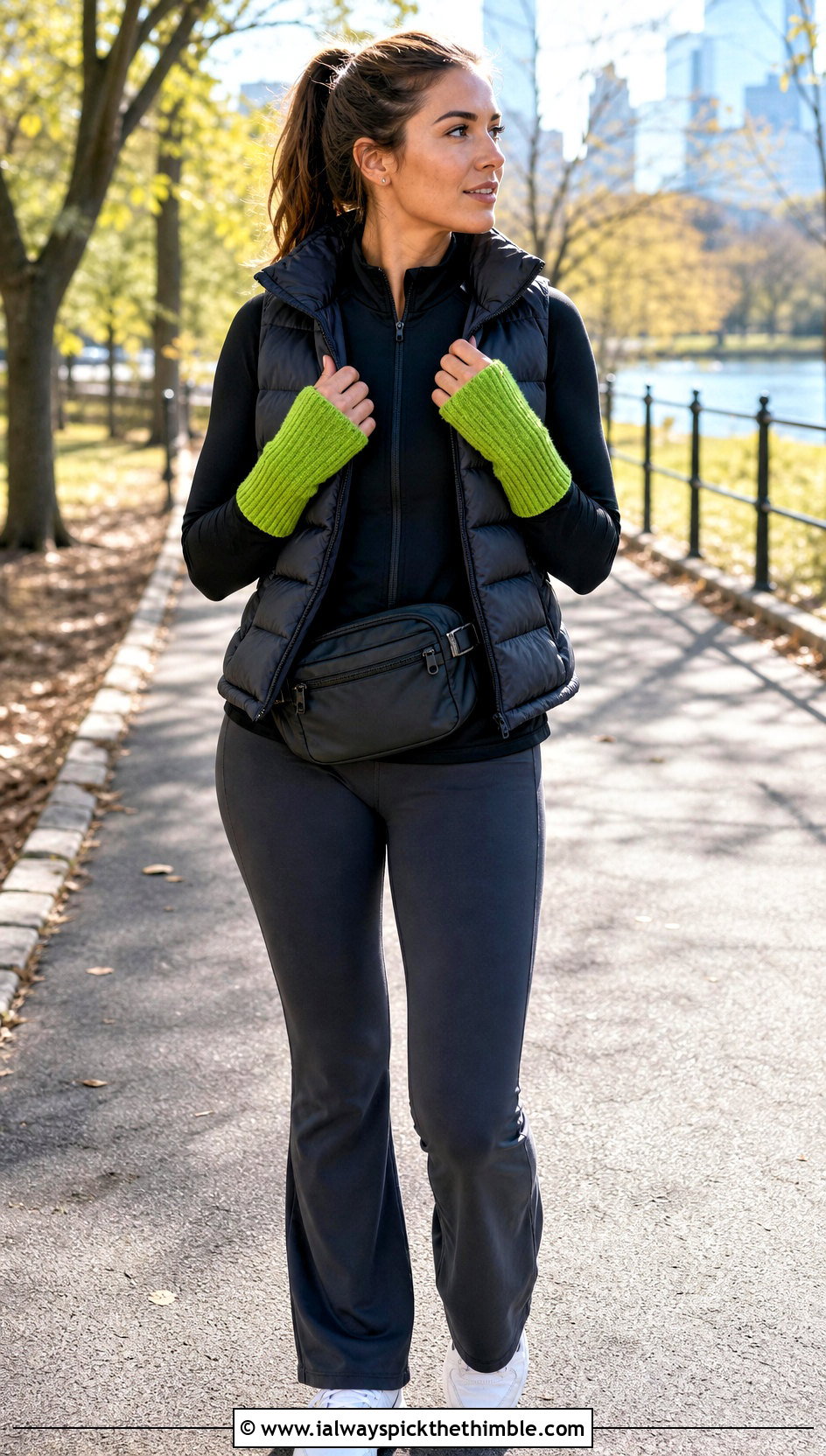 Ribbed Tunisian Purl Wrist Warmers With Athleisure - 15 Tunisian Crochet Wrist Warmers outfit ideas