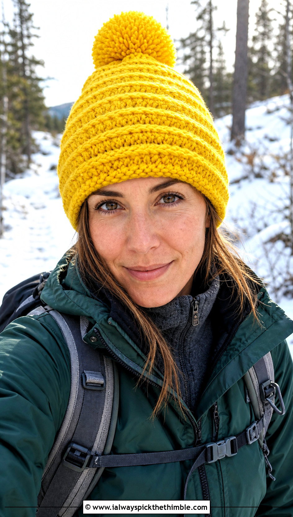 Ridge Stitch Crochet Hat With Pom Pom And Parka - 20 crochet hat with pom pom outfit ideas