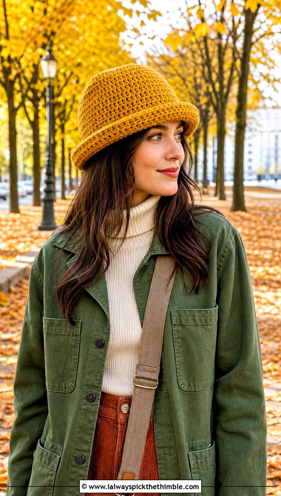 Rolled Brim Crochet Pilgrim Hat With Chore Jacket And Corduroy Pants - 20 Crochet Pilgrim Hat outfit ideas