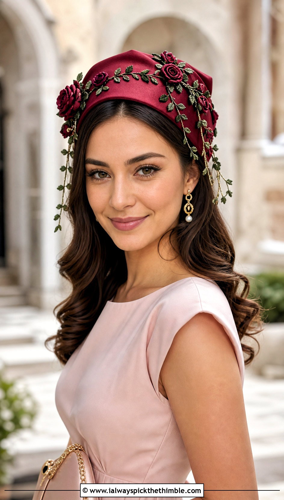 Rose Vine Cap Cover With Tea Length Dress - 20 crochet graduation cap cover outfit ideas