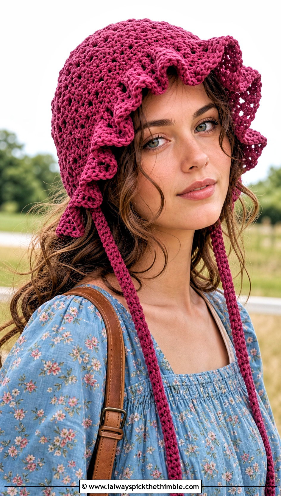 Ruffled Bonnet Photo Prop Crochet Hat With Prairie Dress - 15 Photo Prop Crochet Hat outfit ideas