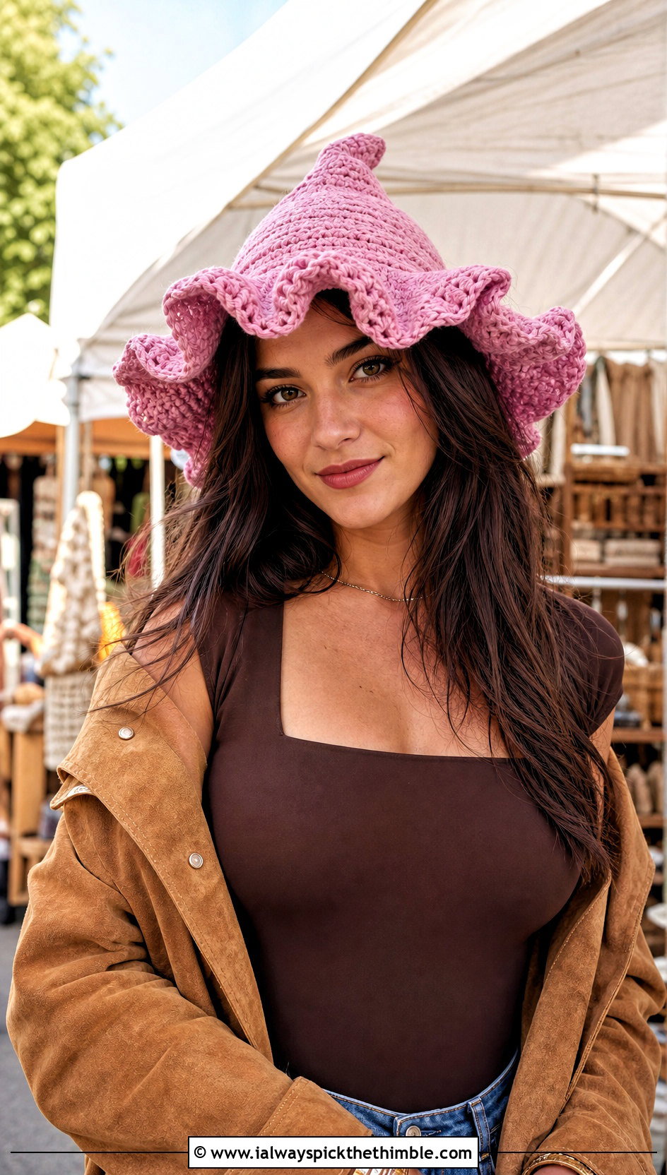 Ruffled Brim Crochet Elphaba Hat With Column Maxi Skirt - 20 Crochet Elphaba Hat outfit ideas