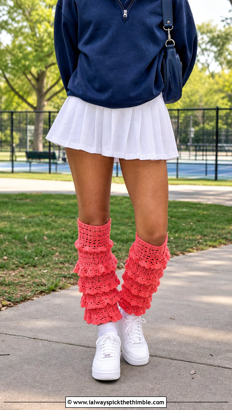 Ruffled Crochet Leg Warmers With Tennis Skirt - 20 crochet leg warmers ideas
