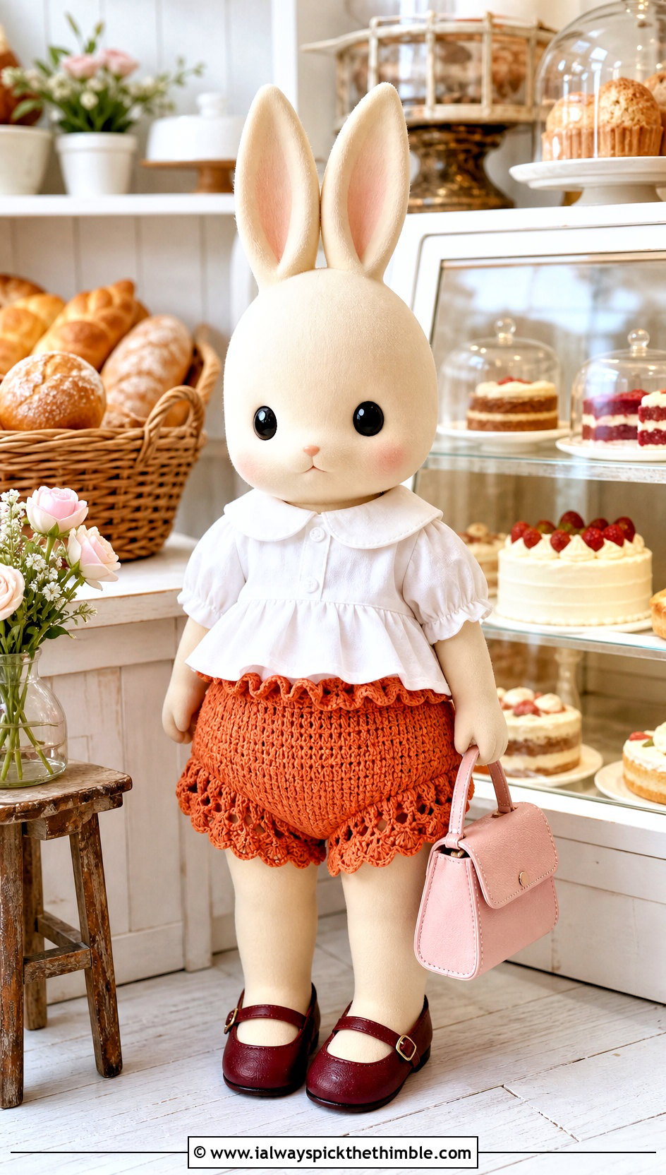 Ruffled Crochet Sonny Angel Bloomers With Peter Pan Blouse - 20 Crochet Sonny Angel Pants outfit ideas