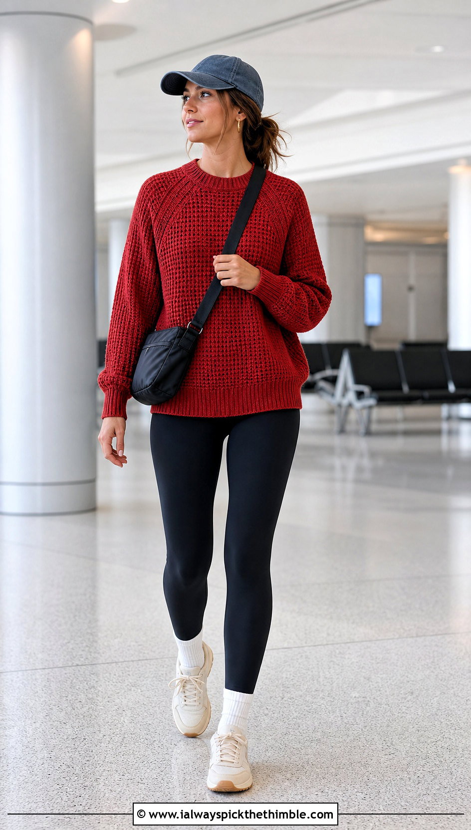 Rustic Red Raglan Crochet Sweater With Leggings - 15 rustic red crochet sweater outfit ideas