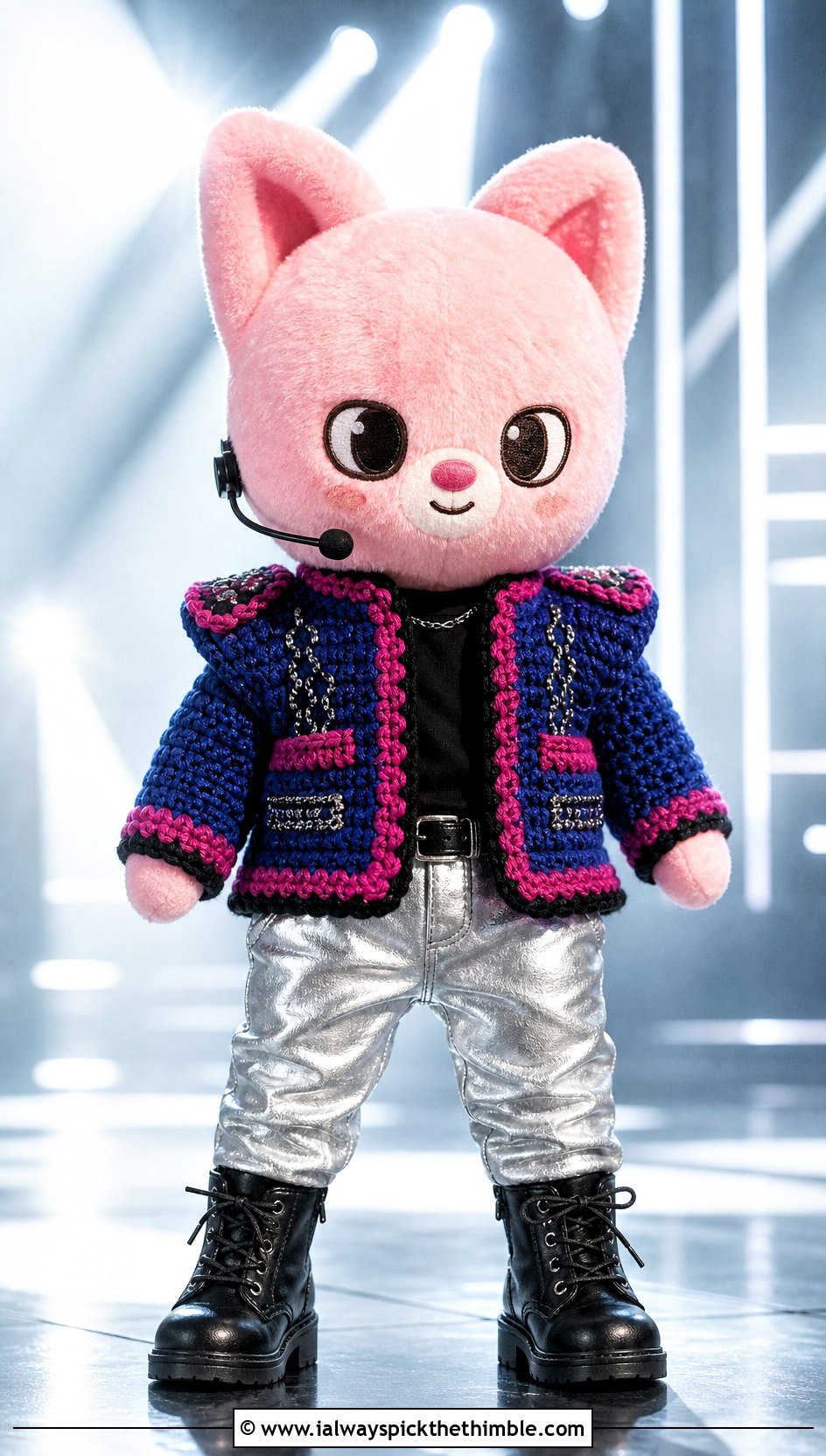 SKZOO Crochet Concert Jacket With Metallic Pants - 25 skzoo crochet outfits ideas