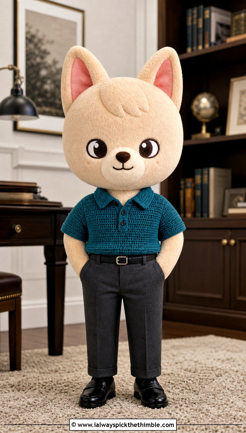SKZOO Crochet Polo Shirt With Tailored Pants - 25 skzoo crochet outfits ideas