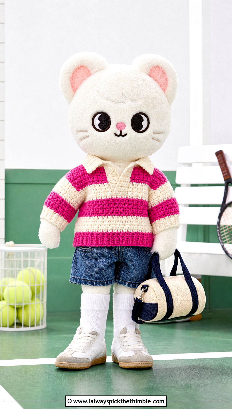 SKZOO Crochet Rugby Shirt With Denim Shorts - 25 skzoo crochet outfits ideas
