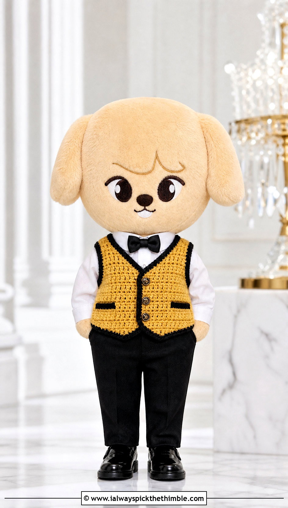 SKZOO Crochet Tuxedo Vest With Tailored Pants - 25 skzoo crochet outfits ideas