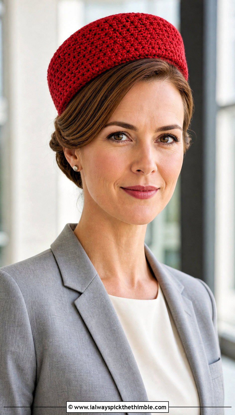 Satin Lined Crochet Pillbox Hat With Pantsuit - 15 satin lined crochet hat outfit ideas