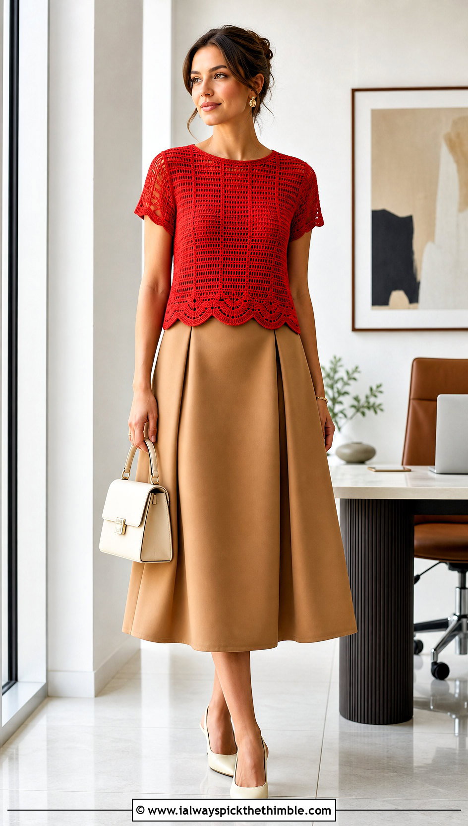 Scallop Hem 2 Rectangle Crochet Top With A Line Midi Skirt - 20 2 Rectangle Crochet Top outfit ideas