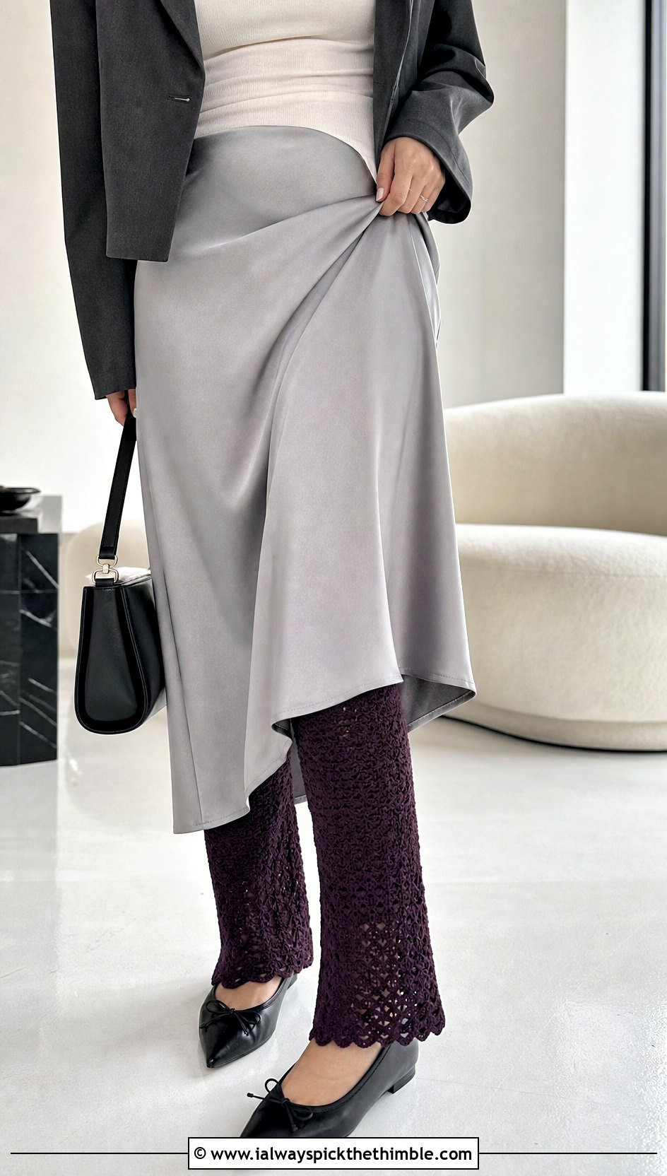 Scalloped Edge Crochet Leg Warmers With Satin Skirt - 20 crochet leg warmers ideas