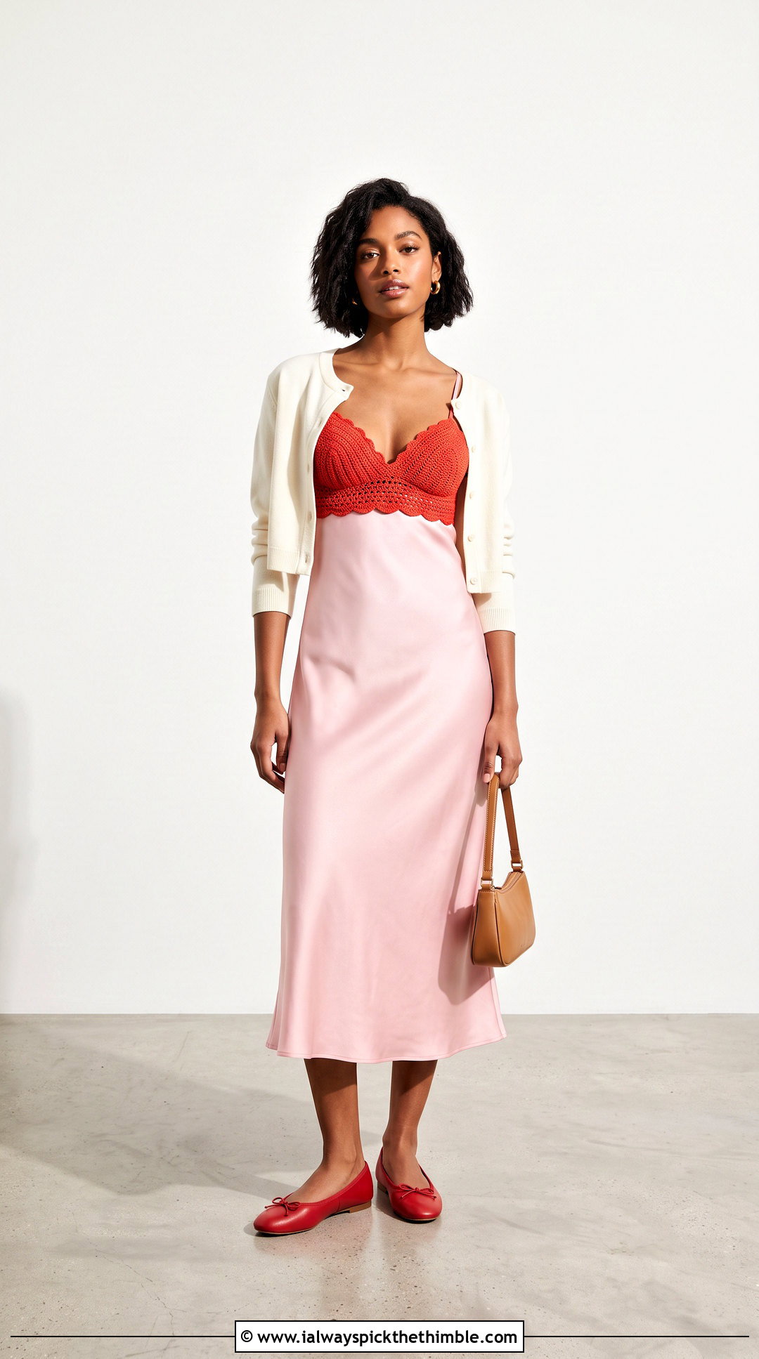 Scalloped Edge Push Up Crochet Bra Over A Slip Dress - 20 crochet push up bra outfit ideas