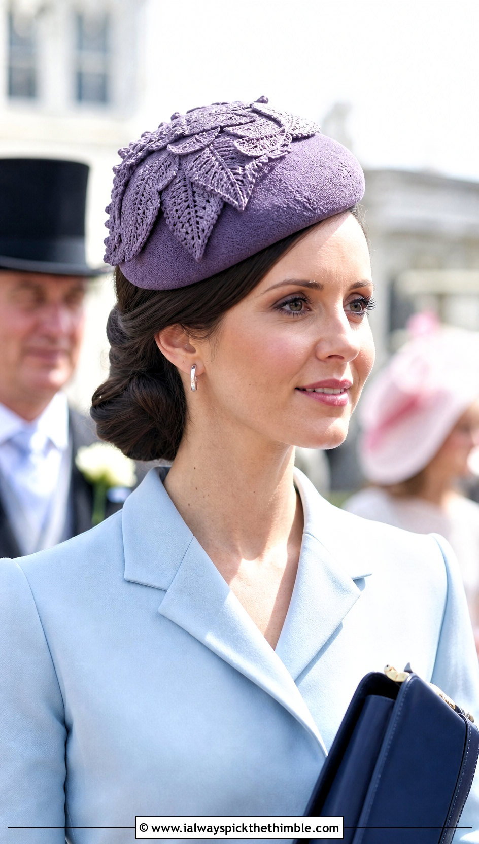 Sculpted Leaf Pillbox Hat With Coat Dress - 20 Crochet Leaf Hat outfit ideas