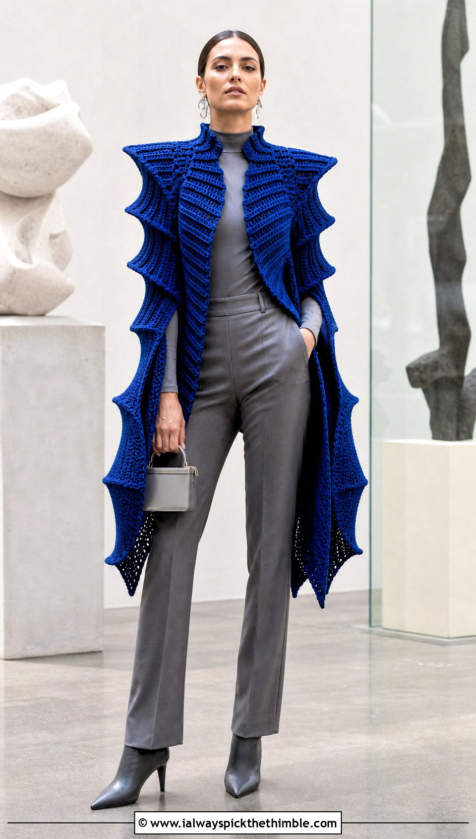 Sculptural Crochet Cape With Matching Separates - 20 weird crochet clothes and outfit ideas