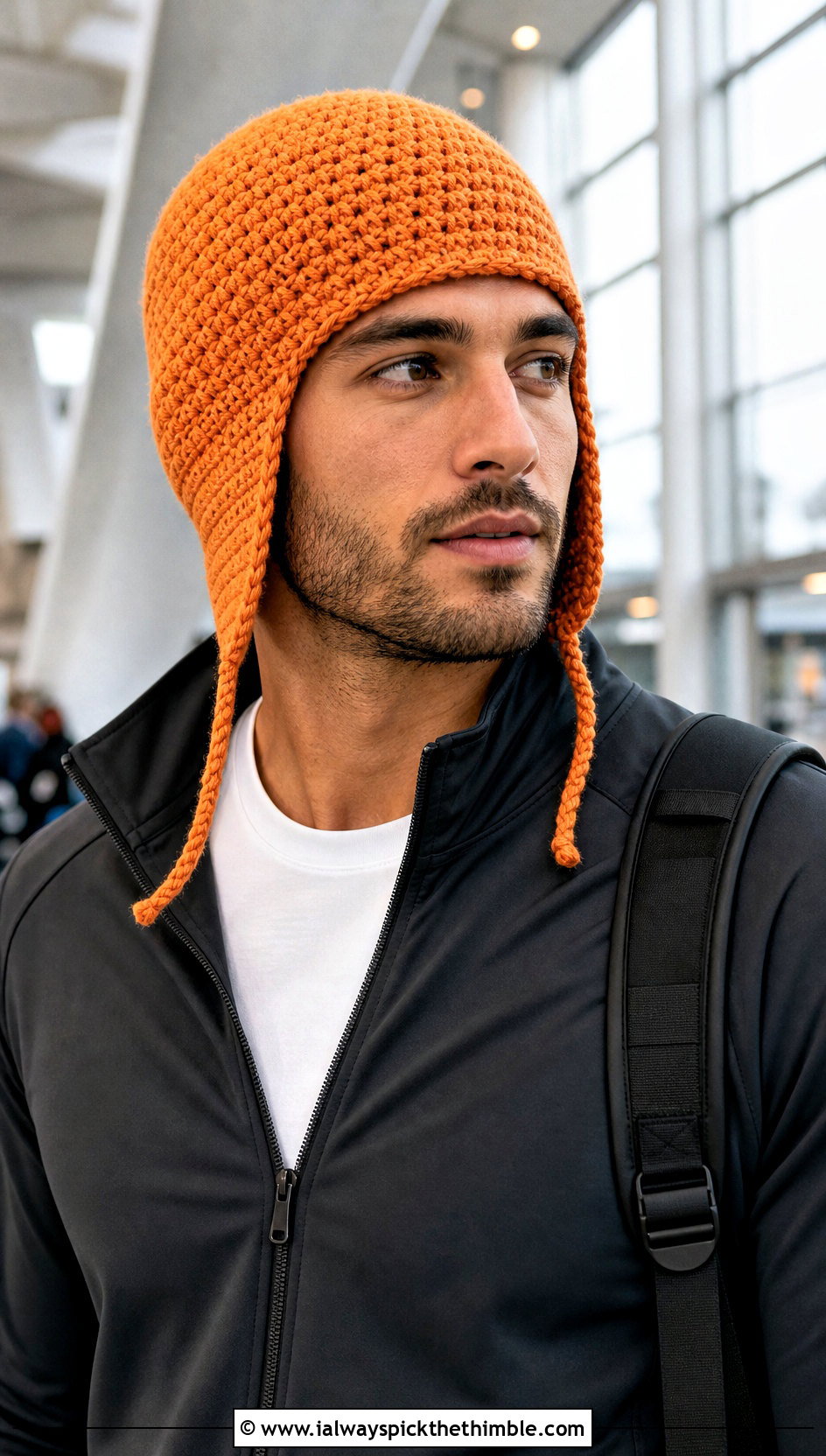 Seamless Crochet Earflap Hat With Tracksuit - 15 Mens Crochet Hat With Earflaps outfit ideas