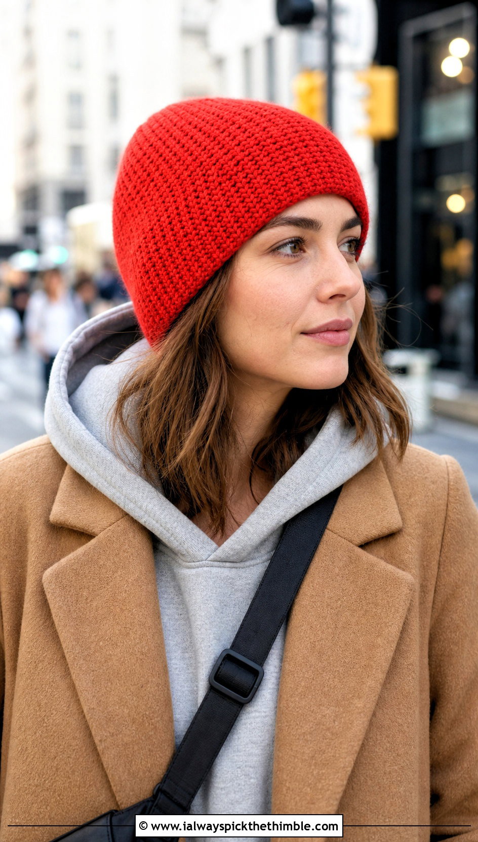 Seamless Tunisian In The Round Beanie With Hoodie And Coat - 25 tunisian crochet beanie outfit ideas