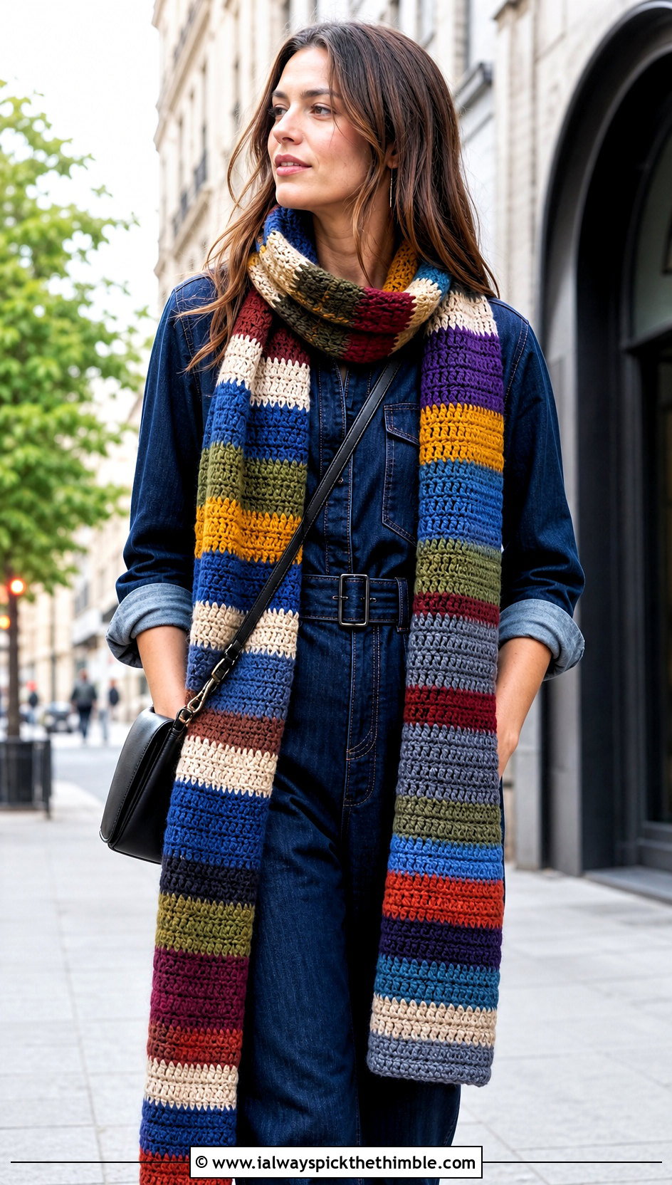 Season 12 Original Tom Baker Scarf With Denim Jumpsuit - 15 crochet tom baker scarf outfit ideas